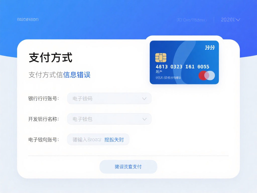支付方式信息错误
用户在填写银行账户或电子钱包信